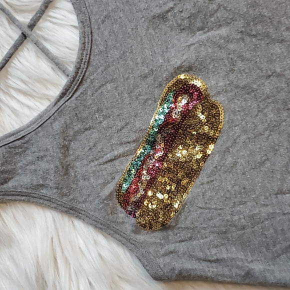 PINK VS Chicago hot dog sequin tank top - Picture 3 of 7